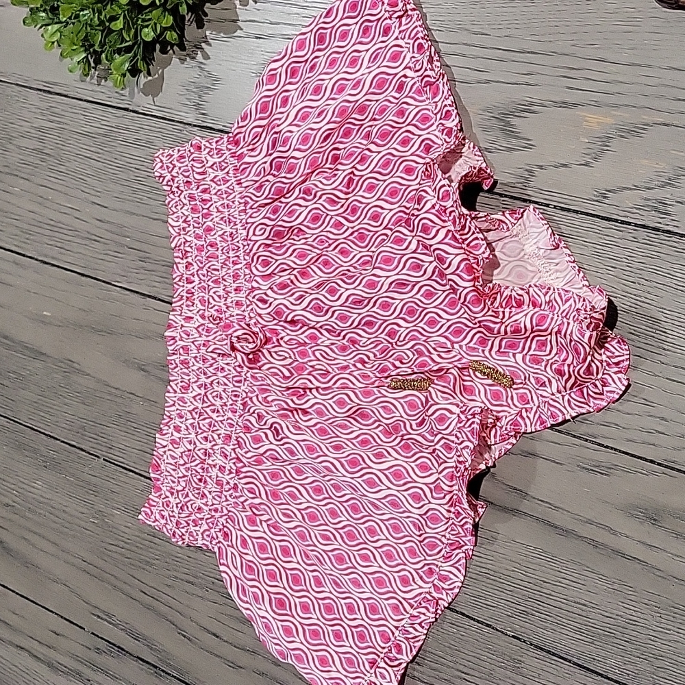 Paloma Blue Silk Pink Red Shorts Size Medium